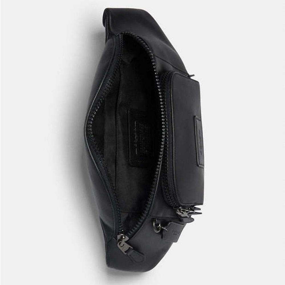Coach Track Belt Bag - Gunmetal/Black Leather Men's/Women’s Bag NEW - Picture 4 of 11